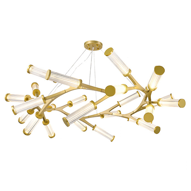Люстра Cylinder Branches Chandelier Ring Gold Золотой Прозрачный Люстра Cylinder Branches Chandelier Ring Gold Золотой Прозрачный в Волгограде | Loft Concept