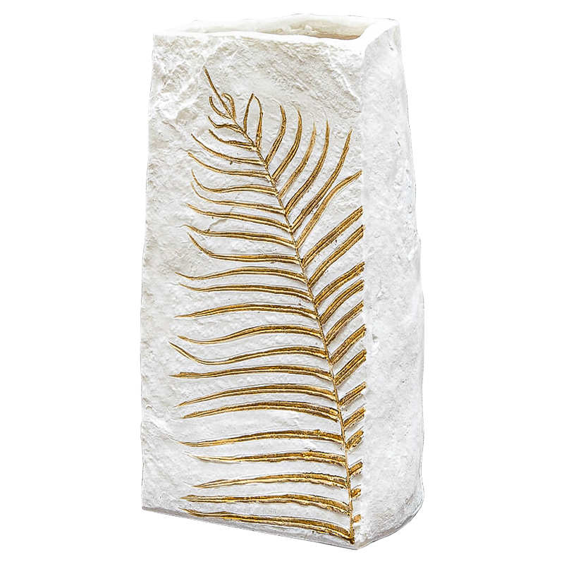Ваза Ancient Fossil Vase 33 см Белый Золотой Ваза Ancient Fossil Vase 33 см Белый Золотой в Волгограде | Loft Concept
