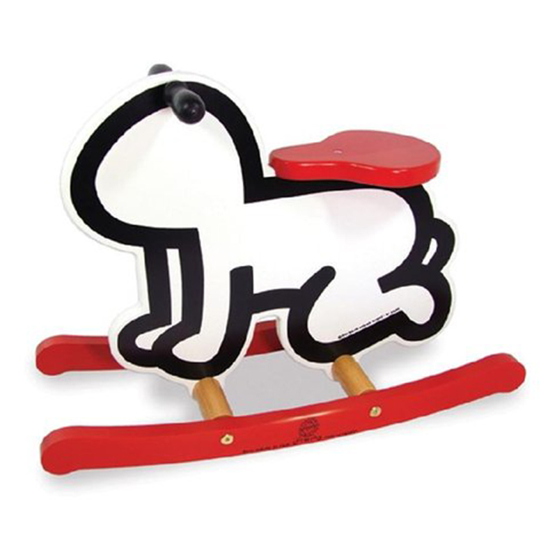 Детская деревянная качалка VILAC KEITH HARING ROCKER BABY TOY-WHITE Красный Черный Белый Детская деревянная качалка VILAC KEITH HARING ROCKER BABY TOY-WHITE Красный Черный Белый в Волгограде | Loft Concept