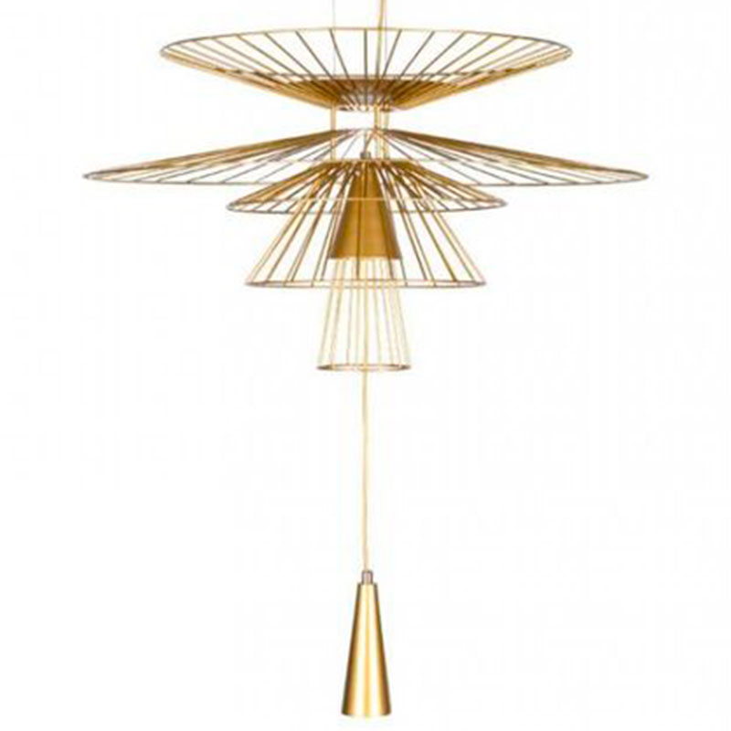 Люстра с металлическим плафоном Shade Metal Chandelier 100 см Золотой Люстра с металлическим плафоном Shade Metal Chandelier 100 см Золотой в Волгограде | Loft Concept