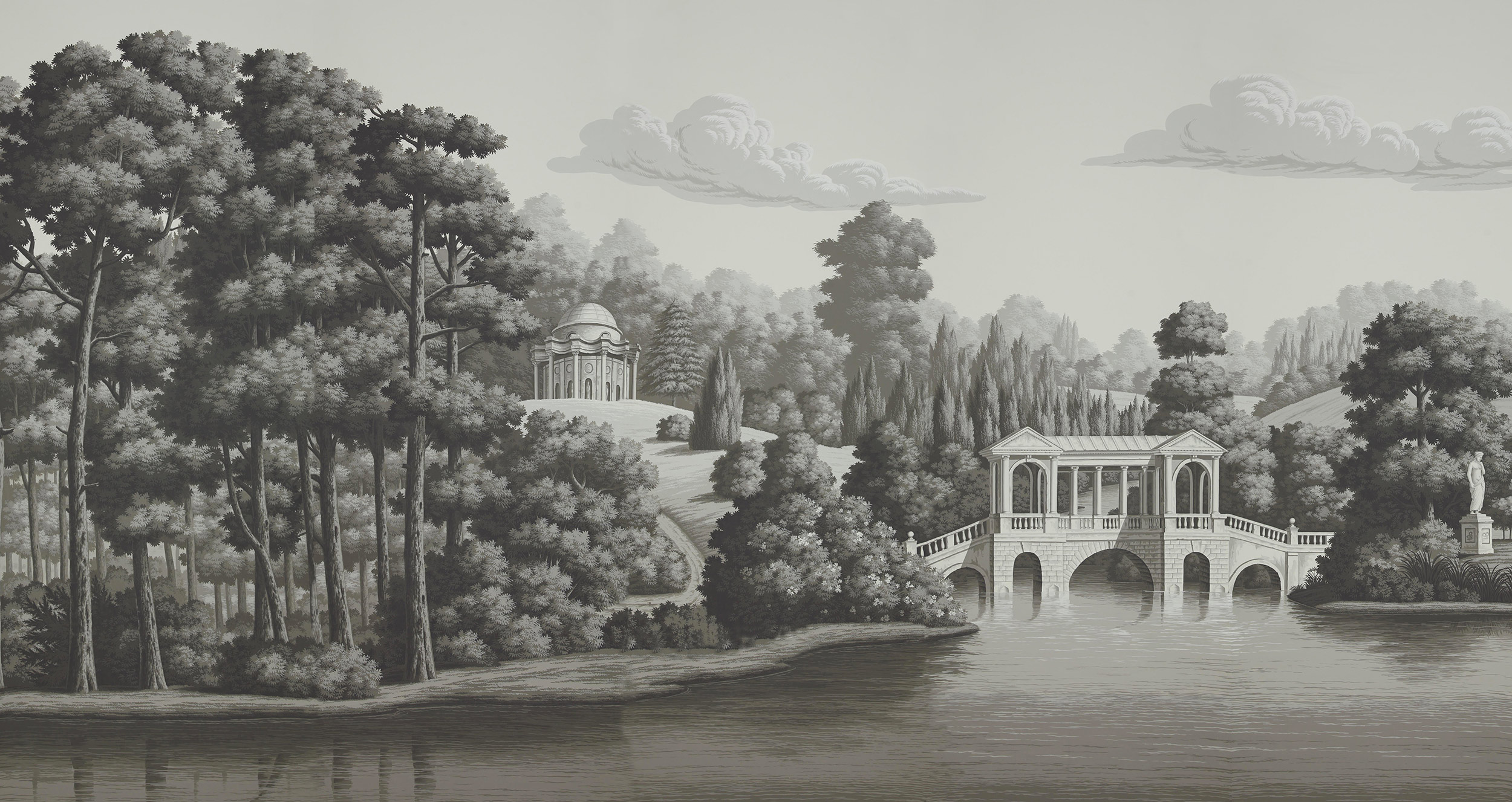Обои ручная роспись English Landscape Eau Forte on scenic paper Обои ручная роспись English Landscape Eau Forte on scenic paper - постер Loft-Concept в Волгограде