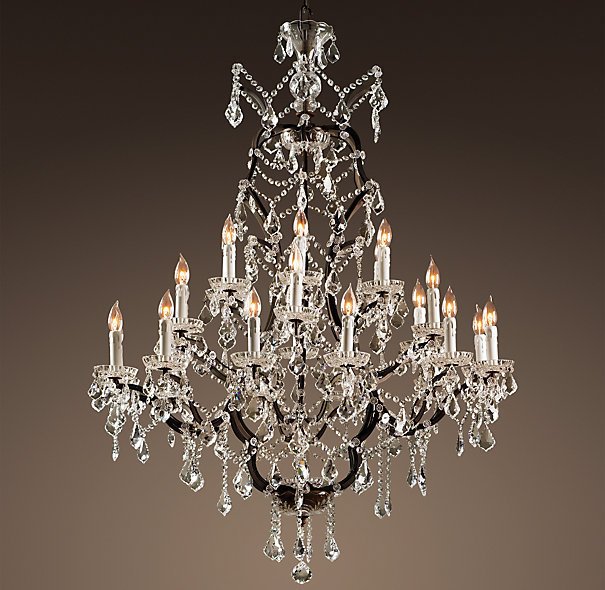 Люстра 19TH C. ROCOCO IRON & CLEAR CRYSTAL 25 Прозрачное Стекло Бурая ржавчина Люстра 19TH C. ROCOCO IRON & CLEAR CRYSTAL 25 Прозрачное Стекло Бурая ржавчина в Волгограде | Loft Concept