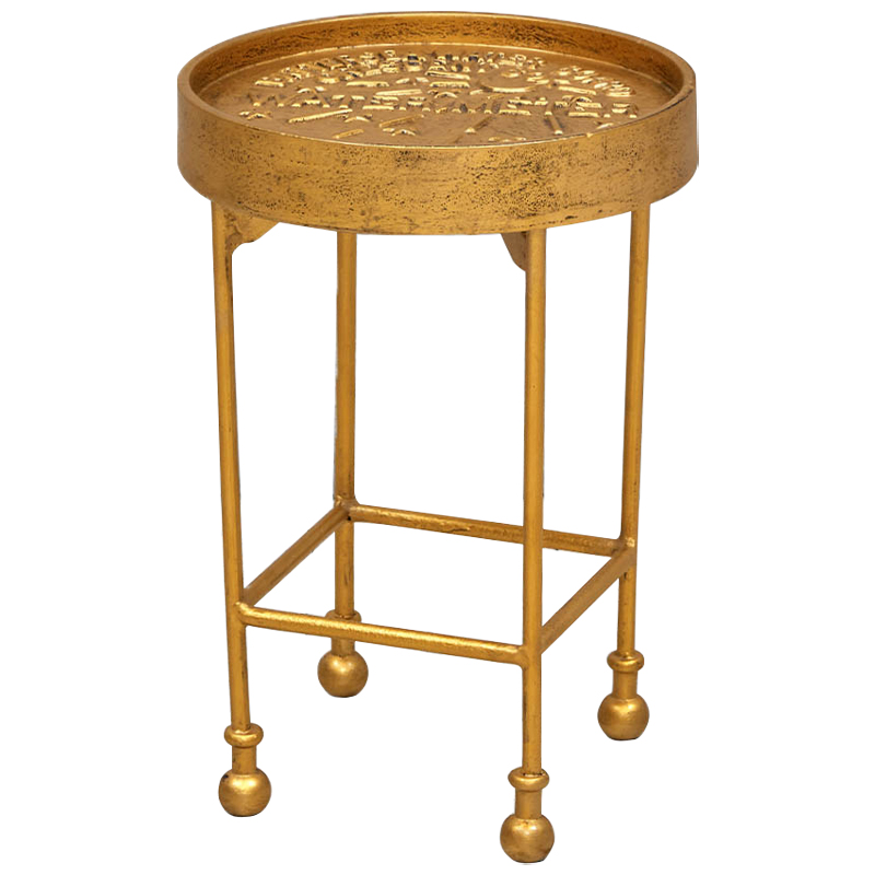 Приставной круглый столик Alain Gold Side Table Золотой Приставной круглый столик Alain Gold Side Table Золотой в Волгограде | Loft Concept