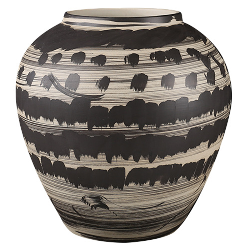 Ваза Kamaria Beige Black Vase Бежевый Черный Ваза Kamaria Beige Black Vase Бежевый Черный в Волгограде | Loft Concept
