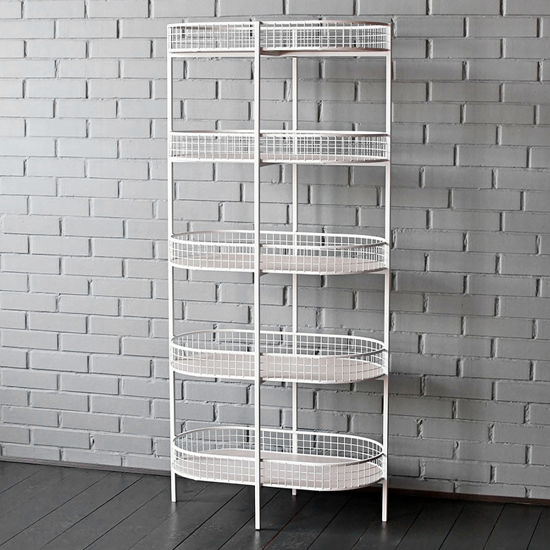 Стеллаж Roan Industrial Metal Rust Rack Белый Древесина Стеллаж Roan Industrial Metal Rust Rack Белый Древесина в Волгограде | Loft Concept