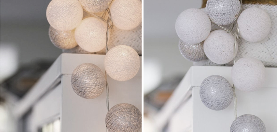 Гирлянда хлопковые фонарики Сotton Ball White-Silver - Loft-Concept в Волгограде