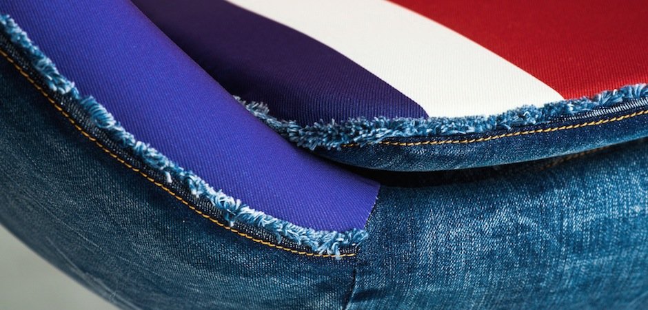 Кресло яйцо Egg Union Jack Denim Кресло яйцо Egg Union Jack Denim - Loft-Concept в Волгограде