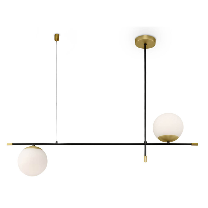 Светильник Spike Two Balls Hanging Lamp Белый Золотой Черный Светильник Spike Two Balls Hanging Lamp Белый Золотой Черный в Волгограде | Loft Concept