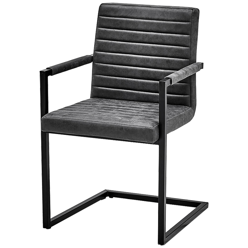 Стул с подлокотниками Dalak Stool Grey Черный Серый Стул с подлокотниками Dalak Stool Grey Черный Серый в Волгограде | Loft Concept