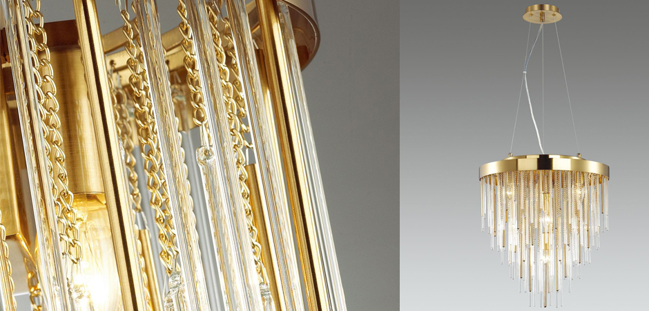 Люстра Luxury Gold & Glass Stripes Люстра Luxury Gold & Glass Stripes - Loft-Concept в Волгограде