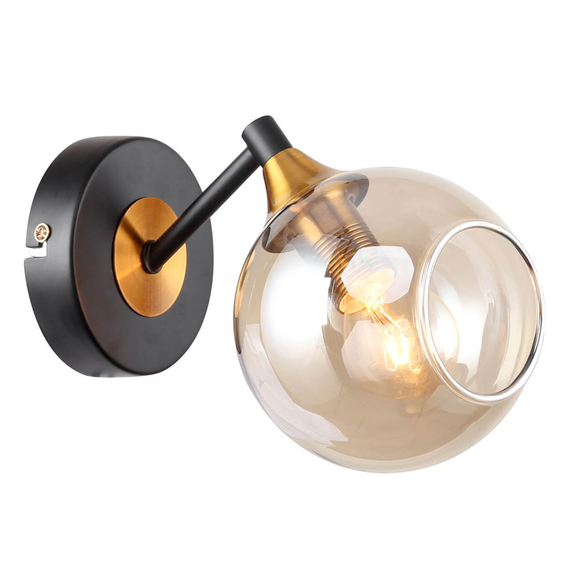 Бра Loft Globe Черный Латунь Янтарь (Amber) Бра Loft Globe Черный Латунь Янтарь (Amber) в Волгограде | Loft Concept
