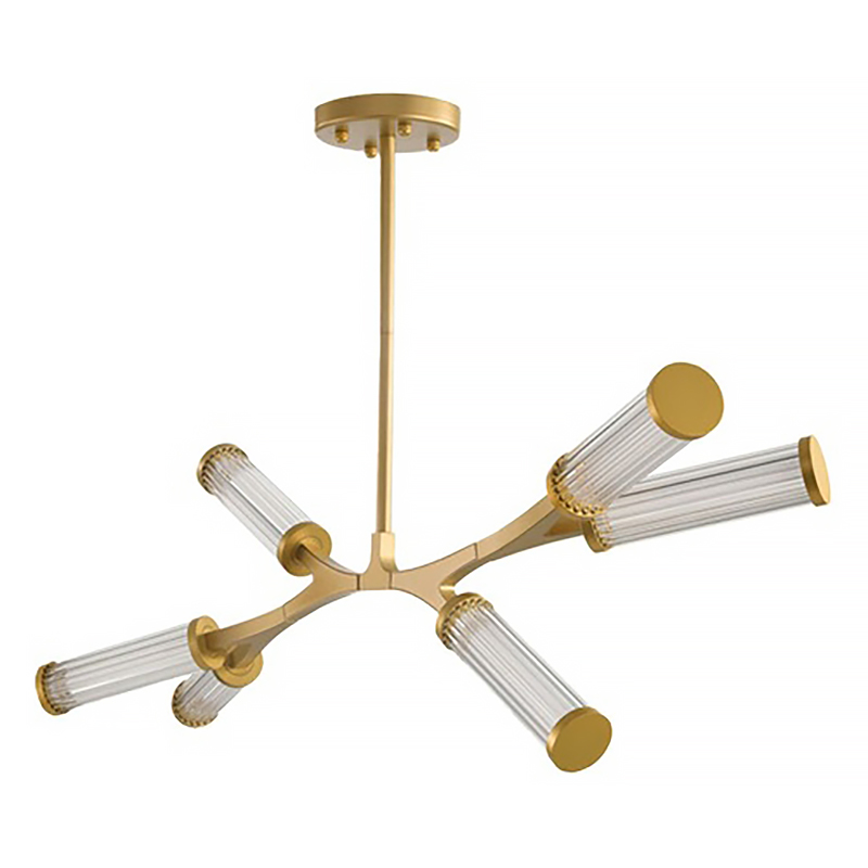 Люстра Cylinder Branches Chandelier Gold 6 Золотой Прозрачный Люстра Cylinder Branches Chandelier Gold 6 Золотой Прозрачный в Волгограде | Loft Concept