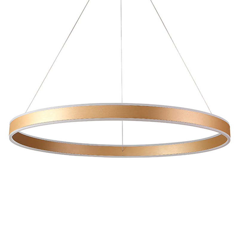 Люстра подвесная светодионая кольцевая золотого цвета Ring Horizontal Золотой Белый в Волгограде | Loft Concept 