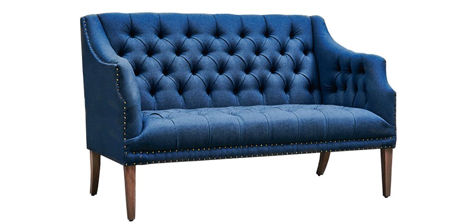 Диван Morton Capitone Sofa Диван синий лен Диван Morton Capitone Sofa Диван синий лен - Loft-Concept в Волгограде