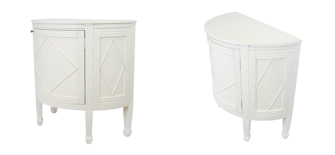 Консоль полукруглая цвет белый Country Style - фото