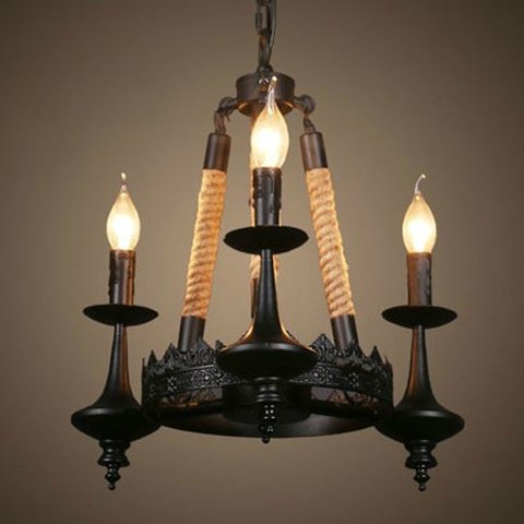Люстра 3-Light Rustic Chandelier Черный Люстра 3-Light Rustic Chandelier Черный в Волгограде | Loft Concept