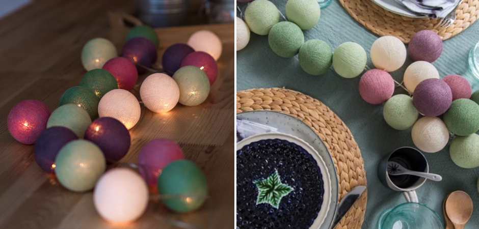 Гирлянда хлопковые фонарики Сotton Ball Forest Fruit - Loft-Concept в Волгограде