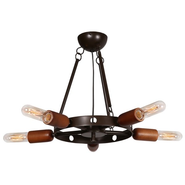 Люстра Loft Star Pendant 5 Ring Черный Коричневый Люстра Loft Star Pendant 5 Ring Черный Коричневый в Волгограде | Loft Concept