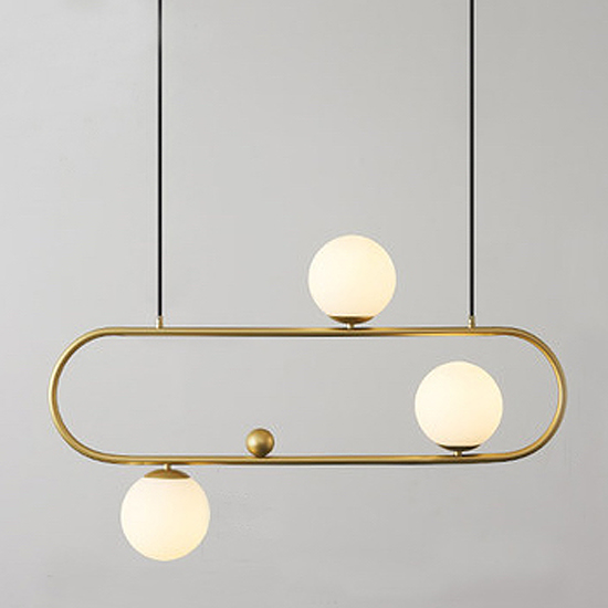 Люстра Horizontal Balls Balance Brass 3 Латунь Белый Люстра Horizontal Balls Balance Brass 3 Латунь Белый в Волгограде | Loft Concept