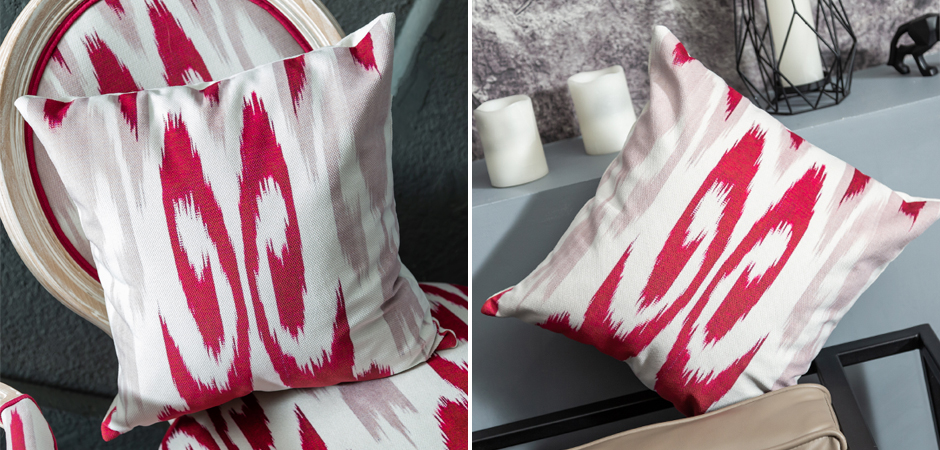 Декоративная подушка Ikat Pattern Красная Декоративная подушка Ikat Pattern Красная - Loft-Concept в Волгограде