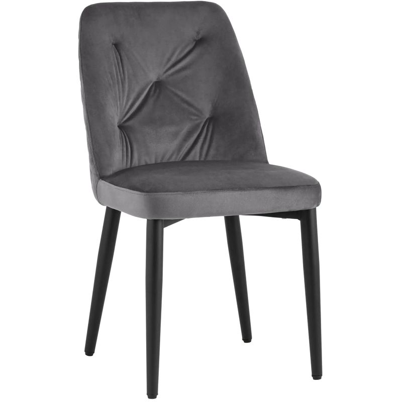 Стул Emma Chair Серый Велюр Серый Черный Стул Emma Chair Серый Велюр Серый Черный в Волгограде | Loft Concept