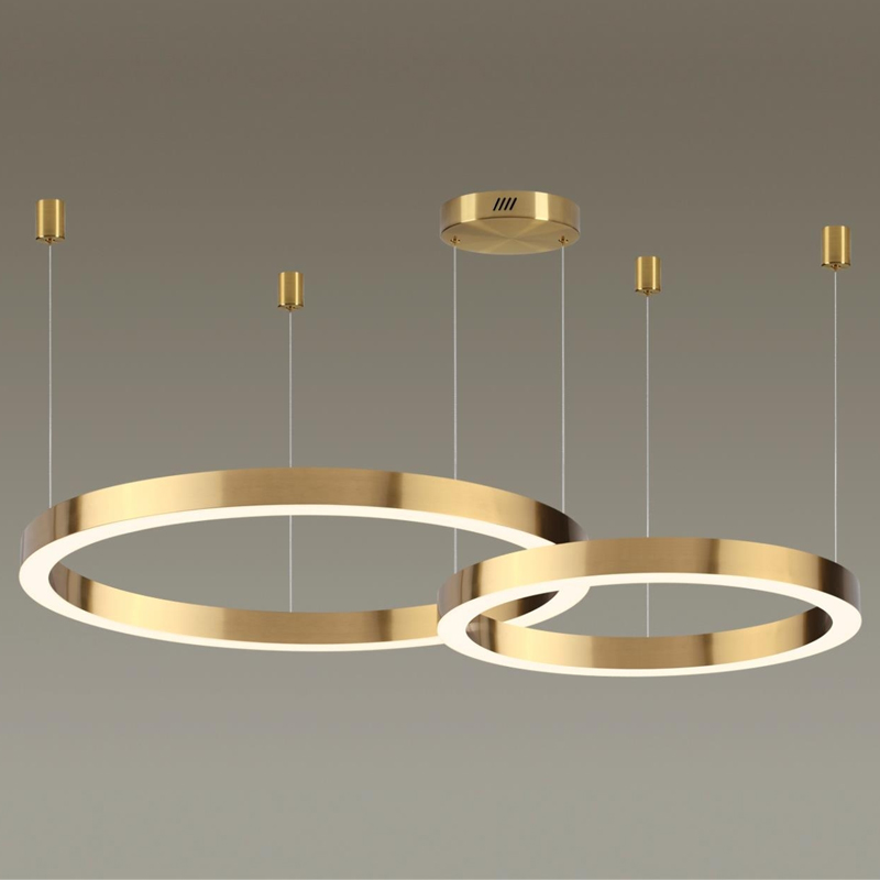 Люстра 2 Gold Ring Horizontal Золотой Люстра 2 Gold Ring Horizontal Золотой в Волгограде | Loft Concept