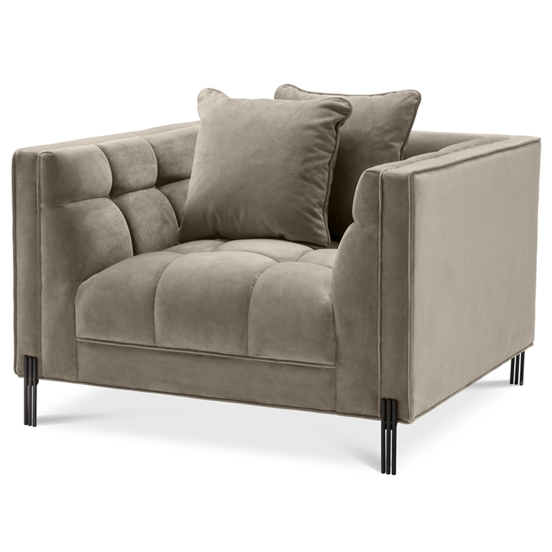 Кресло Eichholtz Chair Sienna greige Бежево-серый Черный Кресло Eichholtz Chair Sienna greige Бежево-серый Черный в Волгограде | Loft Concept