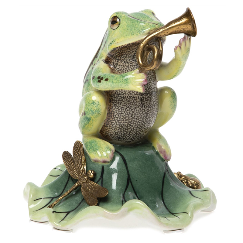 Статуэтка Frog Trumpeter Зеленый Золотой Статуэтка Frog Trumpeter Зеленый Золотой в Волгограде | Loft Concept
