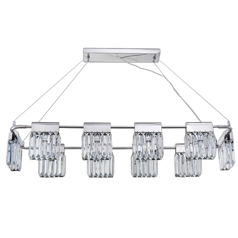 Люстра Crystal Pendants chrome 10 Хром Прозрачное Стекло Люстра Crystal Pendants chrome 10 Хром Прозрачное Стекло в Волгограде | Loft Concept