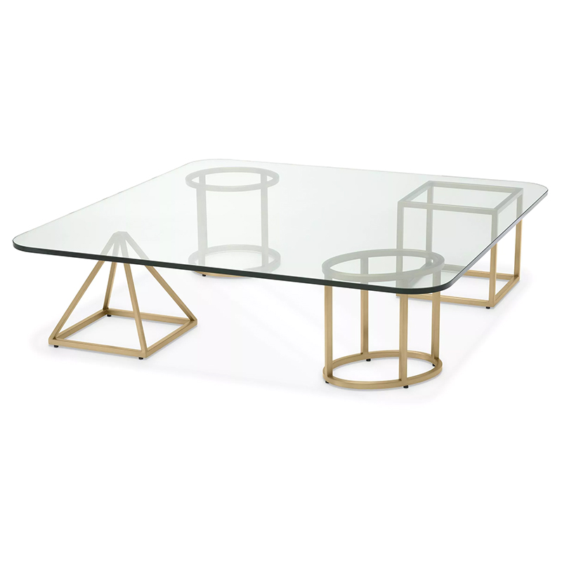 Кофейный стол Eichholtz Coffee Table Speiser Прозрачное Стекло Латунь в Волгограде | Loft Concept 