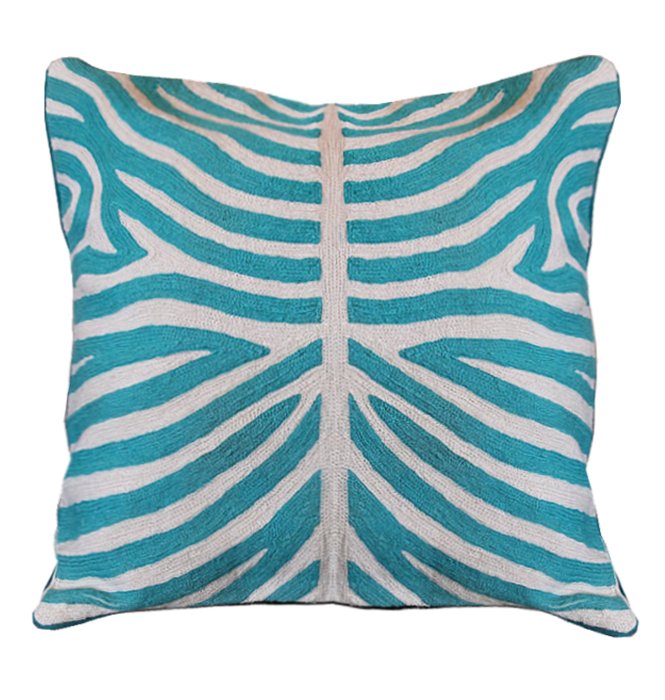 Подушка Turquoise Zebra Бирюзовый Белый Подушка Turquoise Zebra Бирюзовый Белый в Волгограде | Loft Concept