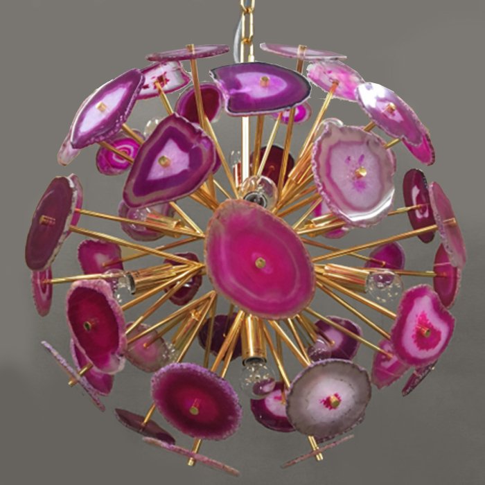 Люстра Agate Burst Chandelier Lilac Золотой Сиреневый Люстра Agate Burst Chandelier Lilac Золотой Сиреневый в Волгограде | Loft Concept