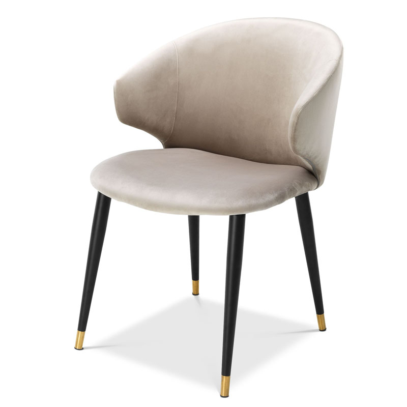 Стул Eichholtz DINING CHAIR VOLANTE beige Бежевый Черный Золотой Стул Eichholtz DINING CHAIR VOLANTE beige Бежевый Черный Золотой в Волгограде | Loft Concept