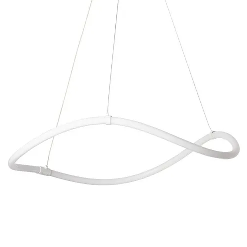 Люстра белого цвета с волнистым светодиоидным кольцом Luke Lampco Tracer Lamp Белый в Волгограде | Loft Concept 