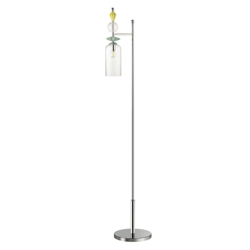 Торшер Iris Glass Floor lamp Candy chrome Прозрачный (Transparent) Розовый пастельный Зеленый Хром в Волгограде | Loft Concept 
