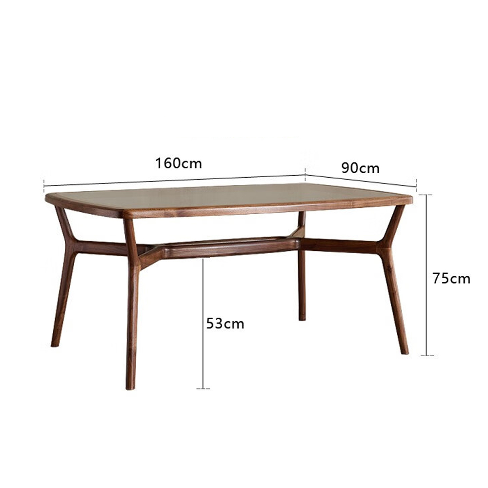 Стол обеденный с каркасом из дерева и стеклянной столешницей Walnut Dining Table Стол обеденный с каркасом из дерева и стеклянной столешницей Walnut Dining Table в Волгограде