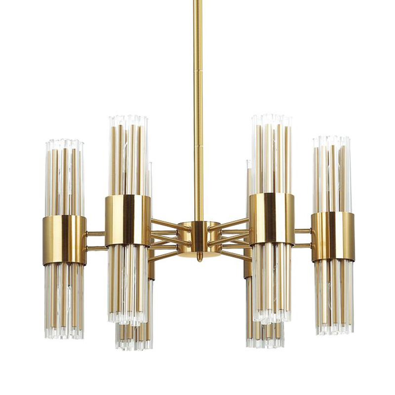 Люстра Gladwin Glass Tubes Chandelier Прозрачный Золотой Люстра Gladwin Glass Tubes Chandelier Прозрачный Золотой в Волгограде | Loft Concept