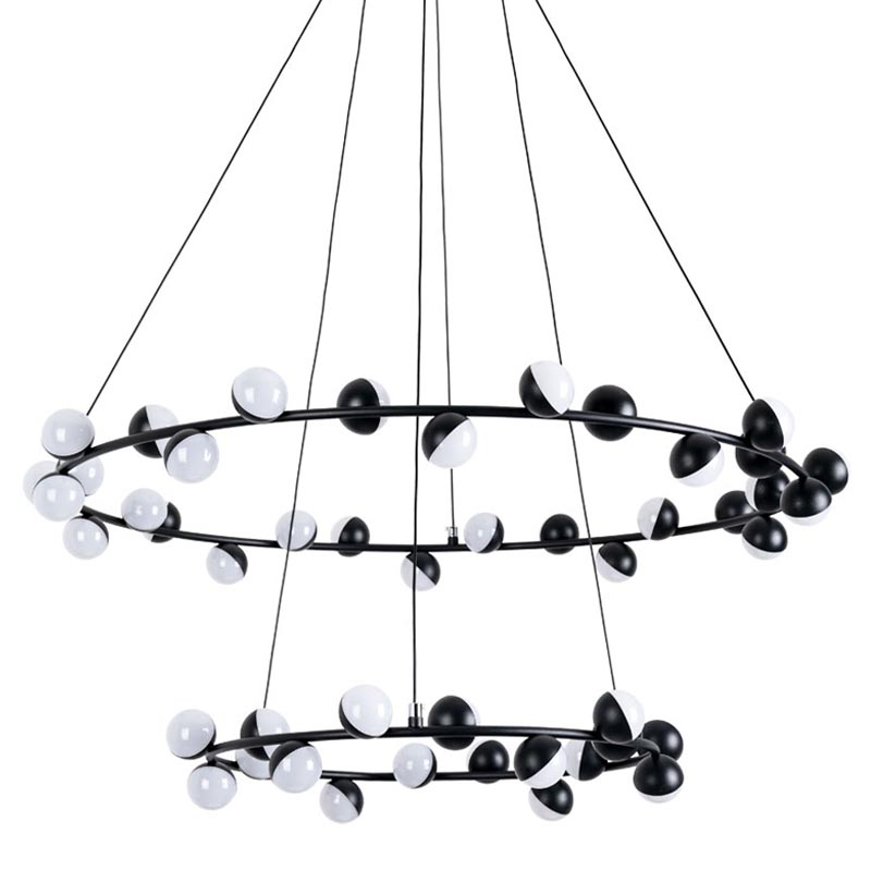 Люстра Vilelme Chandelier black double Черный Люстра Vilelme Chandelier black double Черный в Волгограде | Loft Concept