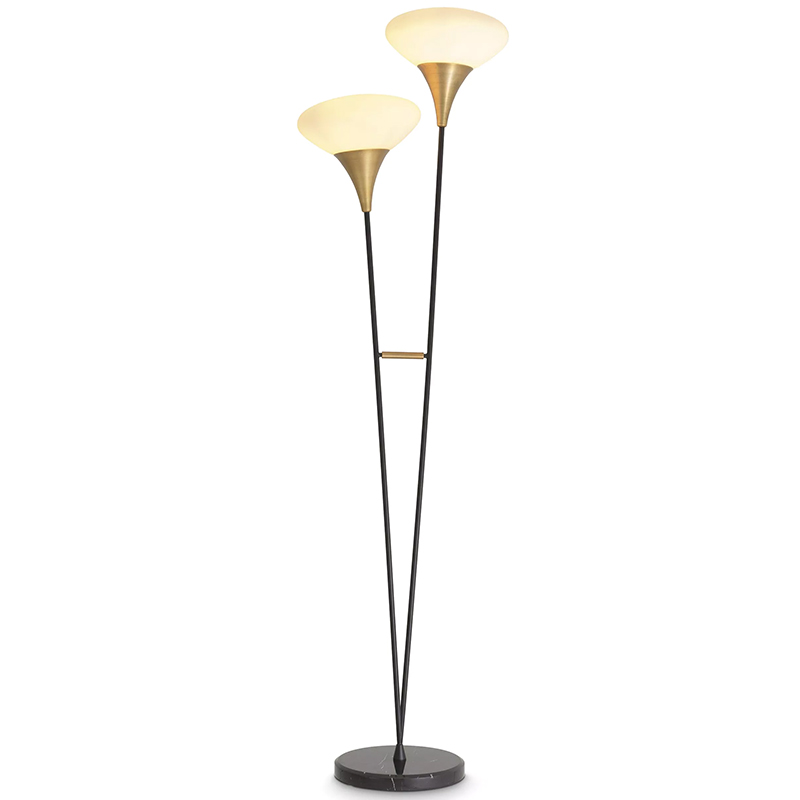 Торшер Eichholtz Floor Lamp Duco Латунь Белый Черный Черный Мрамор Nero Торшер Eichholtz Floor Lamp Duco Латунь Белый Черный Черный Мрамор Nero в Волгограде | Loft Concept