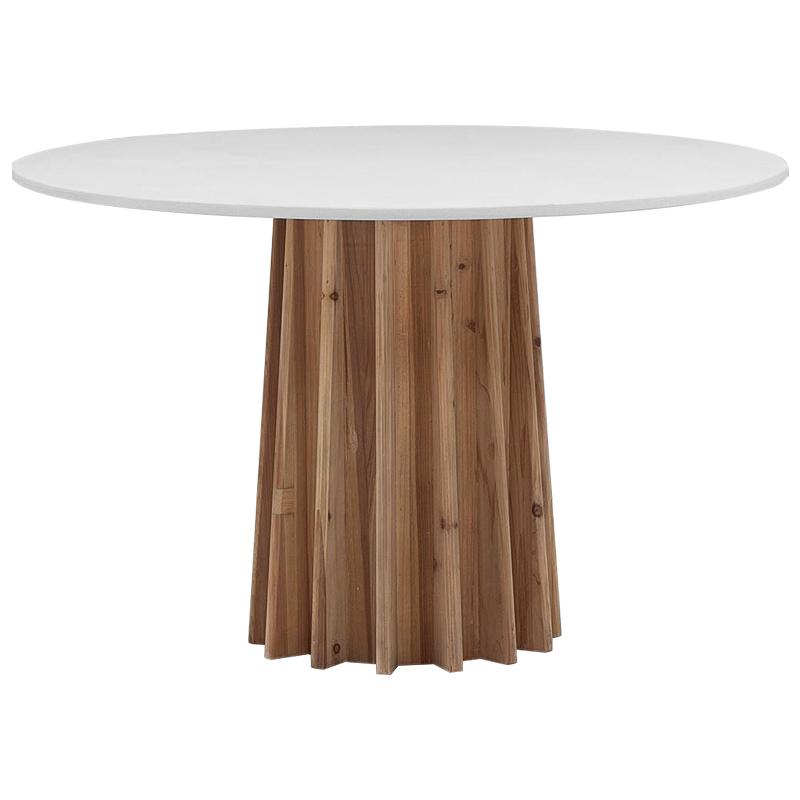 Обеденный круглый стол Seamus White Concrete Wood Dining Table Белый Древесина Обеденный круглый стол Seamus White Concrete Wood Dining Table Белый Древесина в Волгограде | Loft Concept