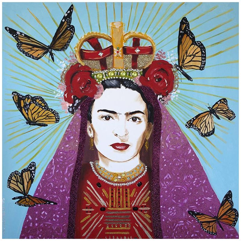 Картина Frida with roses on her head and butterflies Мульти Картина Frida with roses on her head and butterflies Мульти в Волгограде | Loft Concept