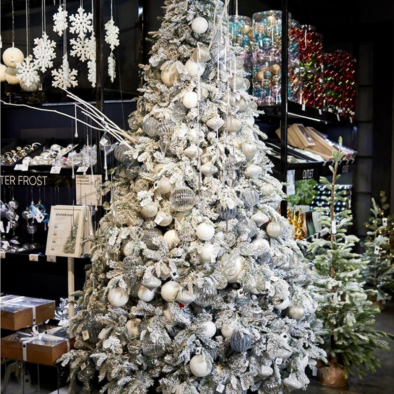 Дизайнерская Елка Заснеженная с Белыми елочными игрушками Christmas Tree White Hoarfrost Белый Дизайнерская Елка Заснеженная с Белыми елочными игрушками Christmas Tree White Hoarfrost Белый в Волгограде | Loft Concept