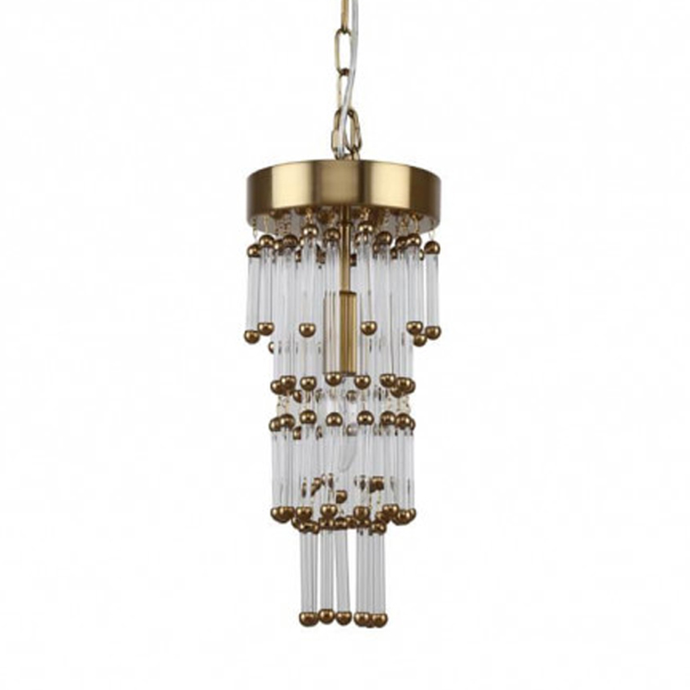 Люстра Restoration Hardware Luciano Chandelier 1 Латунь Прозрачный в Волгограде | Loft Concept 