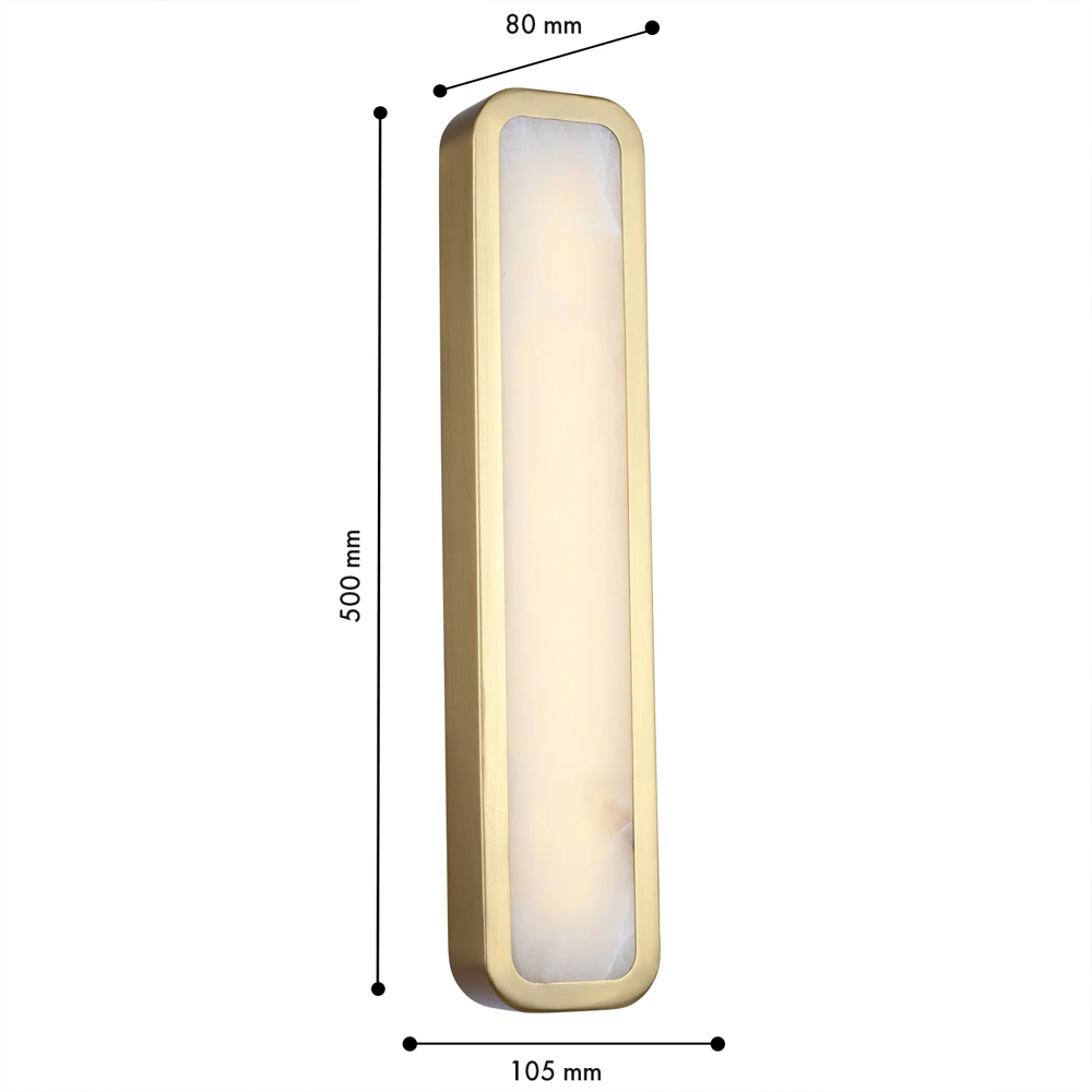 Бра в металлическом корпусе с рассеивателем из бежевого алебастра Cryptocrystalline Stone в Волгограде