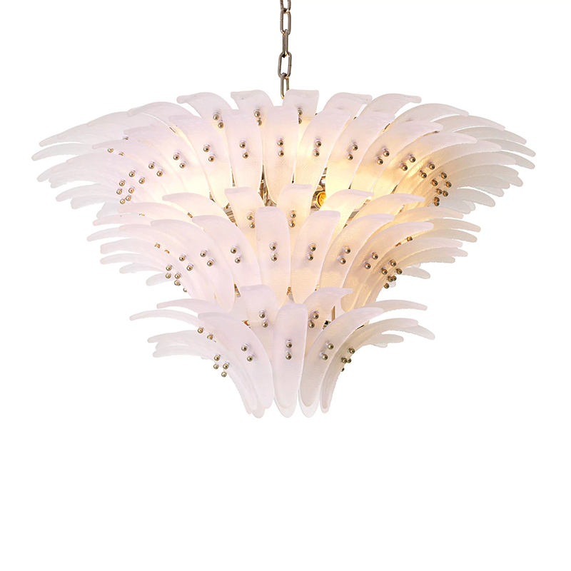 Люстра Philipp Plein Chandelier Bel Air L Белая Белое матовое стекло Хром Люстра Philipp Plein Chandelier Bel Air L Белая Белое матовое стекло Хром в Волгограде | Loft Concept