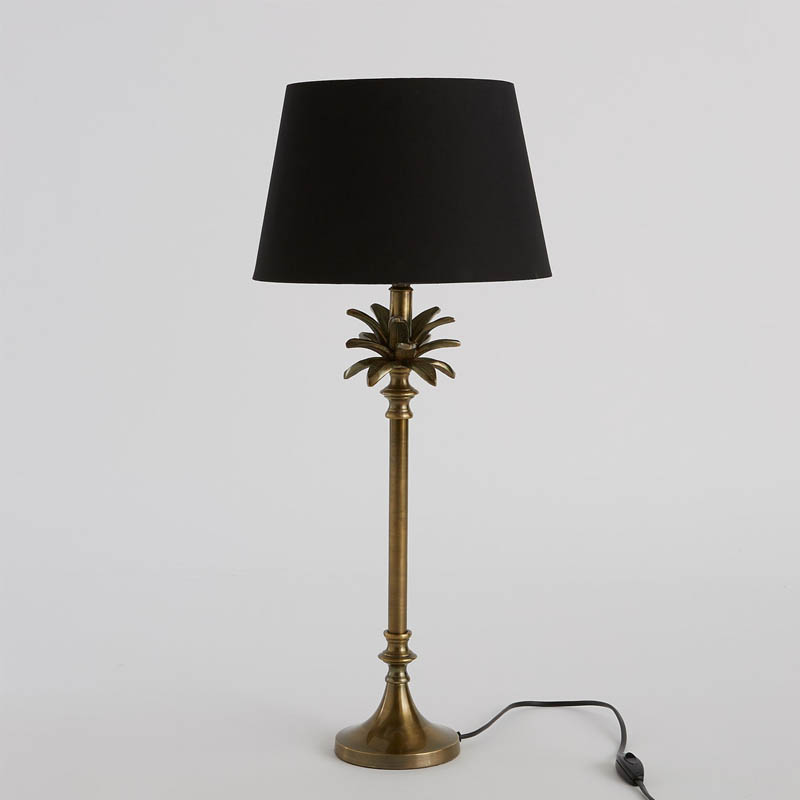 Настольная лампа Palm Black Lampshade Латунь Настольная лампа Palm Black Lampshade Латунь в Волгограде | Loft Concept
