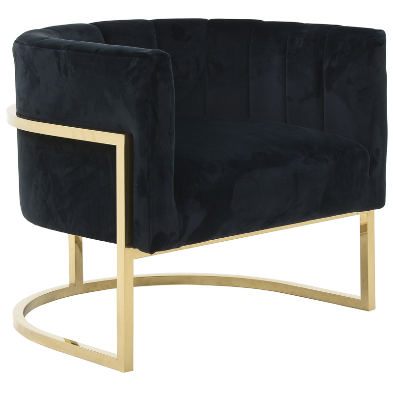 Кресло Accent Velvet chair black Черный Глянцевое золото Кресло Accent Velvet chair black Черный Глянцевое золото в Волгограде | Loft Concept