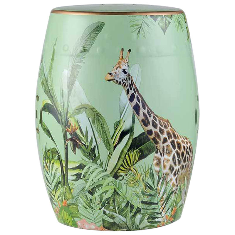 Керамический табурет Giraffe Tropical Animal Ceramic Stool Green Прозрачный зеленый Коричневый Зеленый в Волгограде | Loft Concept 