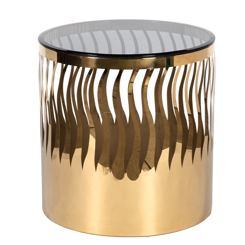 Приставной стол Emerson Side Table Глянцевое золото Стекло Смок Приставной стол Emerson Side Table Глянцевое золото Стекло Смок в Волгограде | Loft Concept