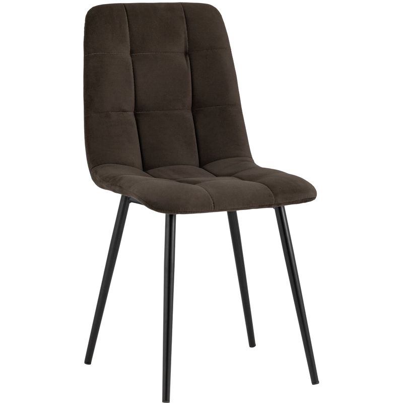 Стул NANCY S-2 Chair Шоколадный Велюр Коричневый Черный в Волгограде | Loft Concept 